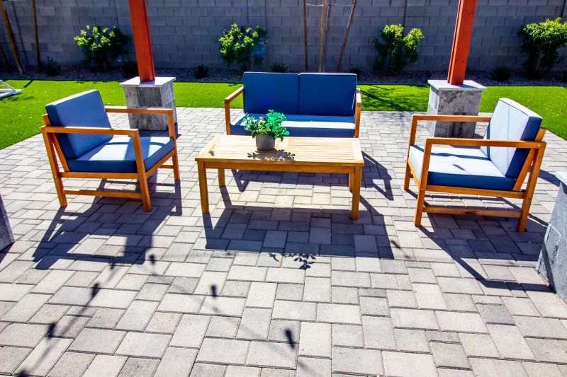 Outdoor seating on paver surface